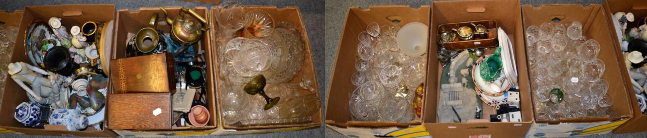 A large quantity of glass including drinking glasses, vases, decanters, bowls etc, mixed 20th