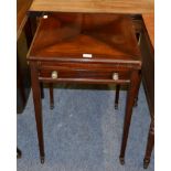 A mahogany envelope card table