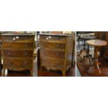 Two small reproduction cabinets and three small reproduction occasional tables (5)