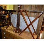 A mahogany tripod table and a butlers tray stand