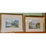 Two watercolours signed H Shuttleworth depicting two river scenes