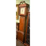 An oak thirty hour longcase clock, square painted dial inscribed Wainwright, Nottingham, with
