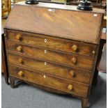 A mahogany bureau, early 19th century