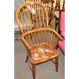 A spindle back Windsor armchair