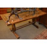 A 20th century oak refectory table