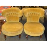 A pair of Victorian bedroom chairs