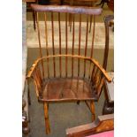 A spindle back Windsor armchair