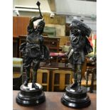 A pair of spelter figures