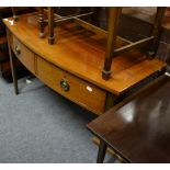 A 19th century mahogany bow fronted side table with two drawers