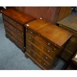 A mahogany reproduction bachelor chest by Bevan Funnell and another small chest of drawers