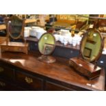 Three 19th century mahogany table mirrors