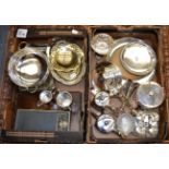 A large quantity of silver-plated and EPNS wares (two boxes)