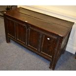 An 18th century oak coffer