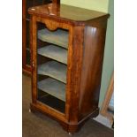 A 19th century satinwood inlaid burr walnut music cabinet