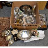 A silver egg cup, spoon and napkin ring (cased) and a quantity of silver plate with other items (