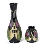 A modern Moorcroft pottery The Hamlet pattern vase by Kerry Goodwin, with painted and impressed