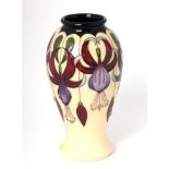 A modern Moorcroft pottery Sunshine Chandelier pattern vase by Rachel Bishop, 91/100, with painted