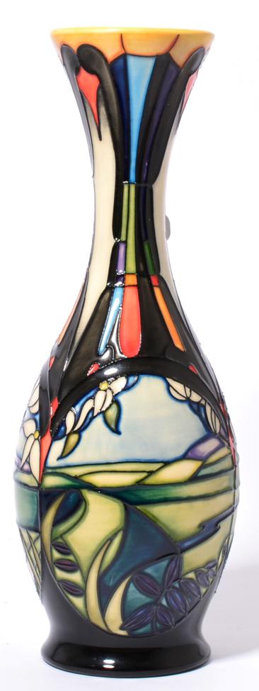 A modern Moorcroft pottery Vale of Aire pattern 81/10 vase, designed by Emma Bossons, limited