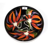 A modern Moorcroft pottery Paradise Found pattern bowl by Vicky Lovatt , with painted and