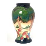 A modern Moorcroft pottery Evening Sky pattern vase by Emma Bossons, with painted and impressed