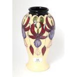 A modern Moorcroft pottery Sunshine Chandelier pattern vase by Rachel Bishop, 86/100, with painted