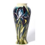 A modern Moorcroft pottery Ruffled Velvet pattern 122/8 vase, no 47/100, signed by Emma Bossons,