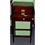 A mahogany cased canteen on stand containing a Viners service of flatware for twelve place