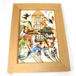 A modern Moorcroft pottery Chartwell House pattern plaque by Emma Bossons, 85/100, with painted