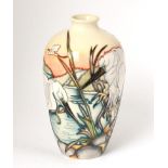 A modern Moorcroft pottery Life On The Estuaries pattern vase by Kerry Goodwin, 99/125, with painted