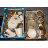 A service of Poole pottery Twin tone dinner wares,decorative ceramics and other items (five boxes)