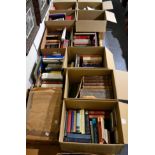 Eleven boxes of books including historical, geographical, antique, social and other reference works