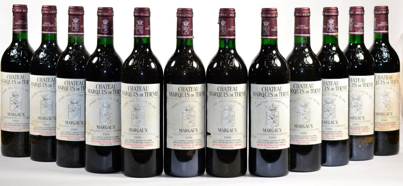 Chateau Marquis de Terme 1988, Margaux, owc (twelve bottles)
