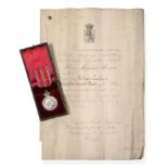 A Rare Oscar II Royal Medal for Heroic Deeds (Life Saving), Second Class, in case of issue, together