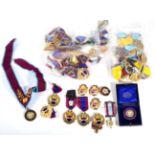 A Collection of Approx. 70 Masonic Jewels, including five silver / silver gilt examples,