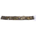 A Victorian Rifle Volunteers Three Piece Pouch Belt Plate, in brass and silver coloured metal,