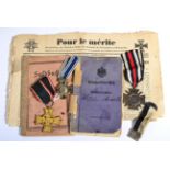 A First World War Group of Three German Medals, comprising Hindenburg Cross, a War Merit Cross and a