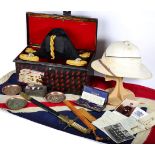 Lieutentant James William Main D.S.C., Royal Navy:- his Second World black silk bicorn hat with gold