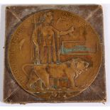 A First World War Memorial Plaque, to GEORGE FREDERICK SKIPP, in cardboard envelope of issue **Lance