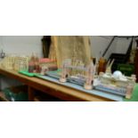 Five card architectural models including Tower Bridge, Reichstag, Koln Cathedral and two others,