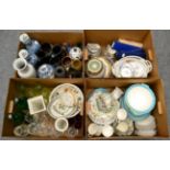 A large quantity including a Meissen plate; a pair of Delftware vases; Portmeirion pottery; Royal