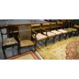 A group of ten assorted chairs including four Regency style dining chairs, a set of four Victorian