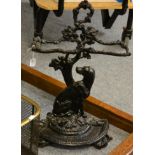A Victorian cast iron stick stand, black painted, 70cm in height