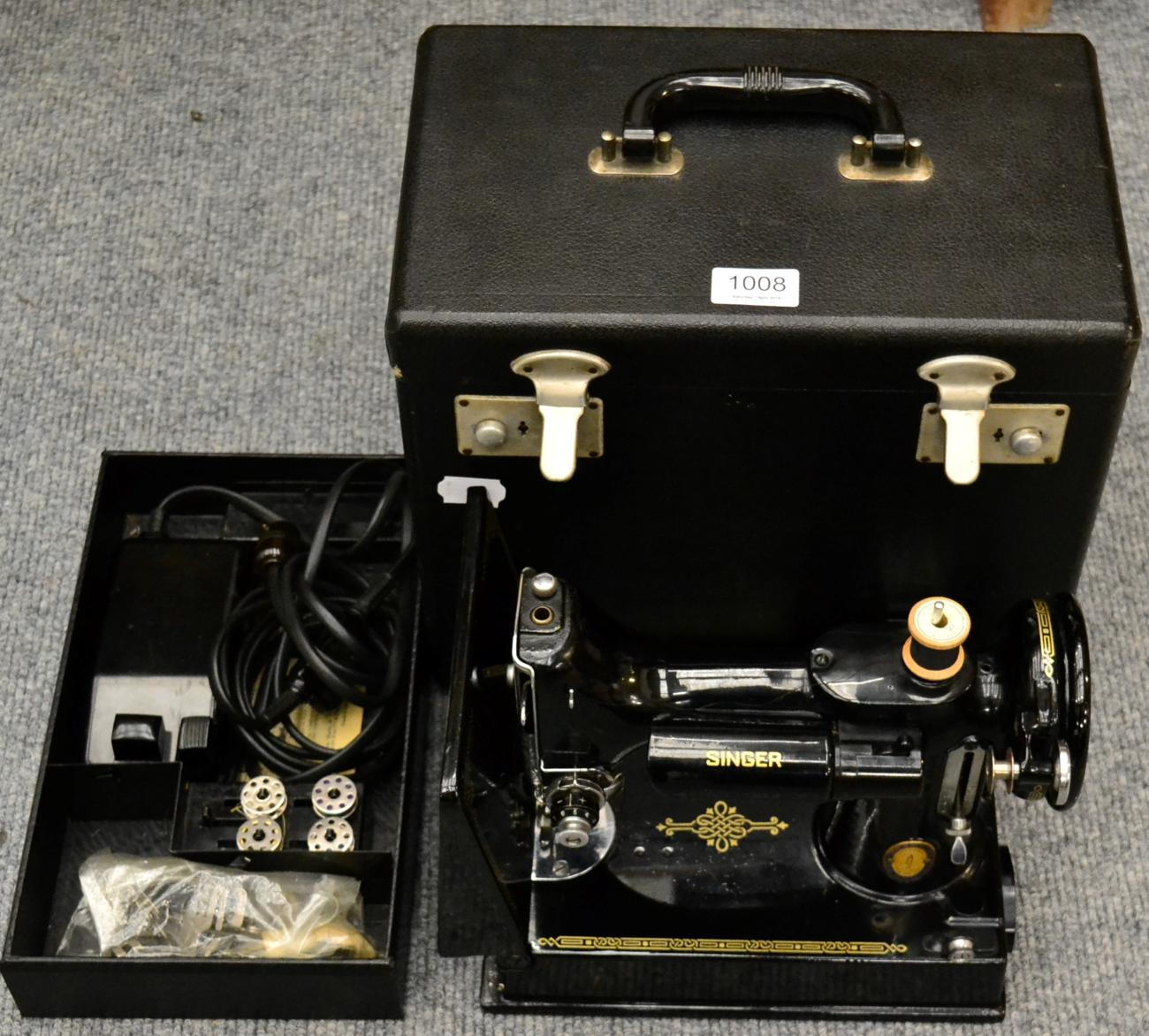 Singer sewing machine (cased)