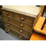 A 19th century four height chest of drawers on bracket feet