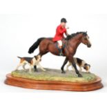 Border Fine Arts 'Collecting the Hounds' (Huntsman and two Hounds), model No. L125 by Anne Wall,