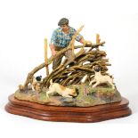 Border Fine Arts 'Hedge Laying', model No. JH65 by Ray Ayres, limited edition 131/1750, on wood
