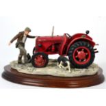 Border Fine Arts 'Kick Start' (David Brown Cropmaster Tractor, Farmer and Collie), model No. B0541