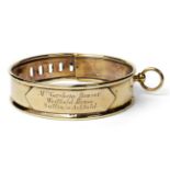 A Large 19th Century Brass Dog Collar, inscribed Mrs Gershom Bonser / Westfield House / Sutton in