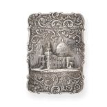 An Early Victorian Silver 'Castle Top' Card Case, Nathaniel Mills, Birmingham 1844, the front