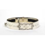 A Victorian Silver and Leather Dog Collar, Thomas Diller, London 1845, inscribed Rose in a foliate
